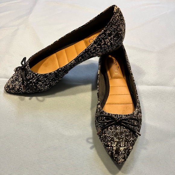 Me Too Alisa Pointed Textured Black & White Flat Size 6.5 - Picture 6 of 9